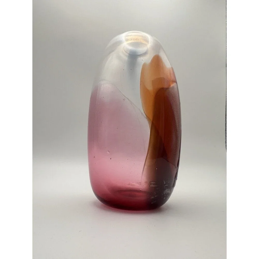 Vintage M. Rhys Williams 1988 Signed Studio Art Glass Bud Vase Hand Blown Glass